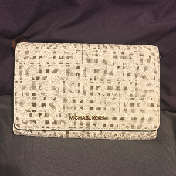 Michael Kors Beige Monogram Clutch - Picture 1 of 3